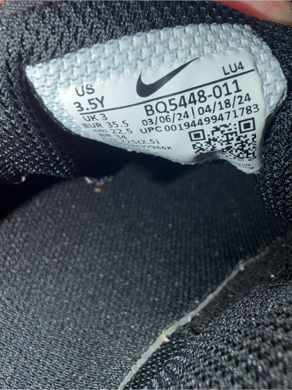 Nike Kids Black Sneakers with Gold Swoosh